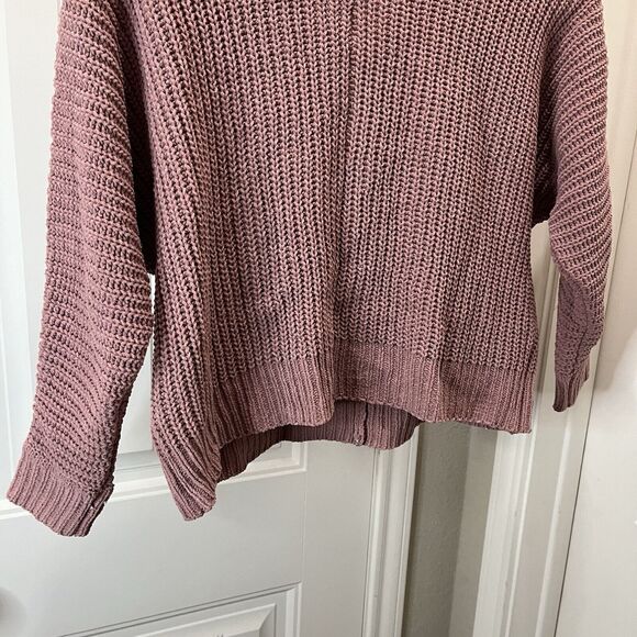Chloe & Cyrus Tania V Neck Sweater Dark Pink Mauve Womens Size M Dolman Oversize - Picture 9 of 11